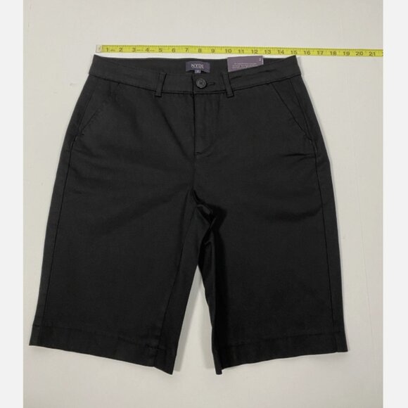 NYDJ Stretch Twill Bermuda Shorts - Black Size 2 - Picture 10 of 11
